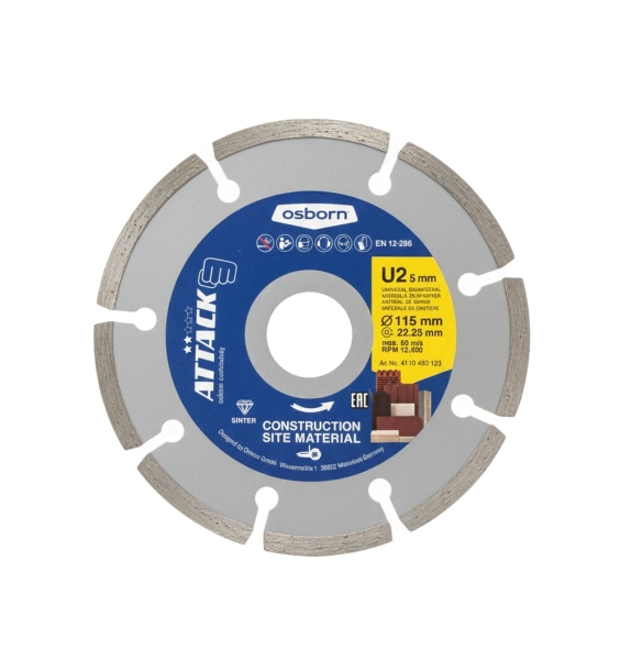 Osborn Dronco ATTACK U2 Diamond Cutting Disc 115 mm – Powerful Cutting for Construction Materials